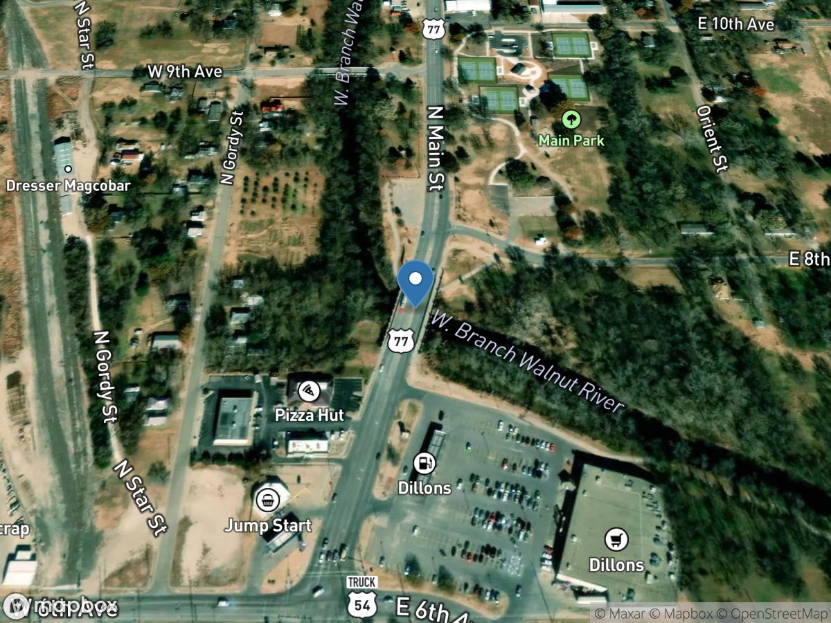 WB Walnut River near El Dorado, KS location