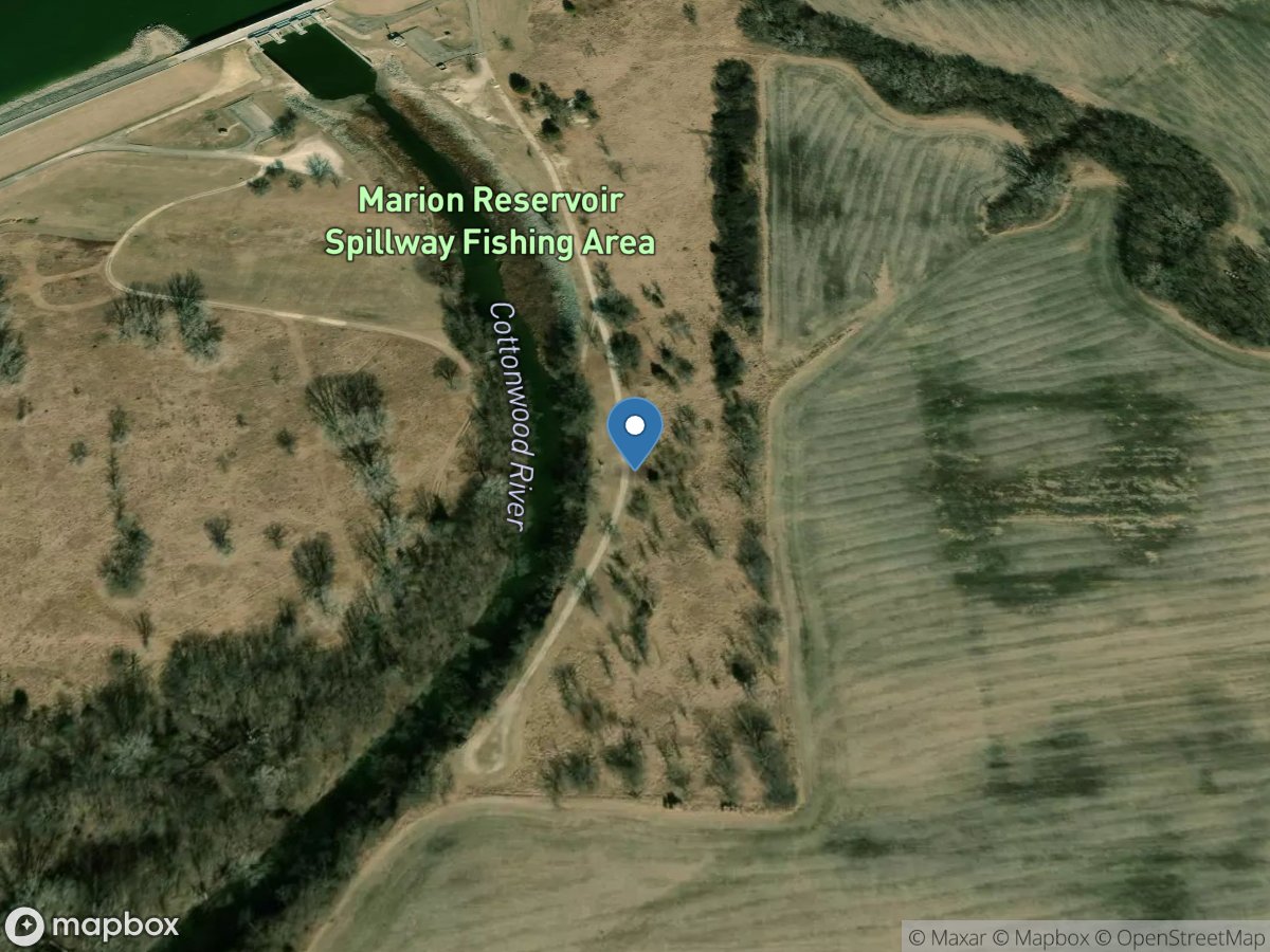 N Cottonwood River below Marion Lk, KS location