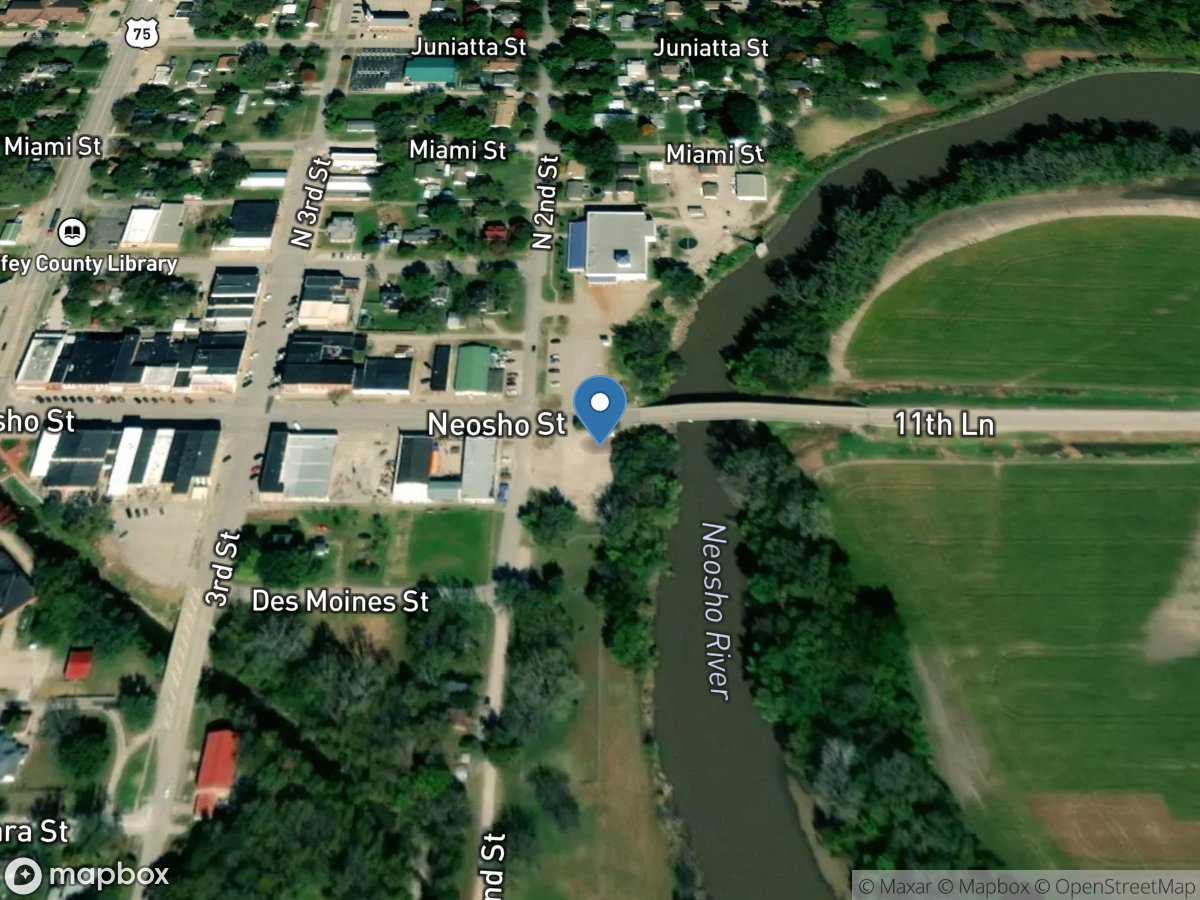 Neosho River at Burlington, KS location