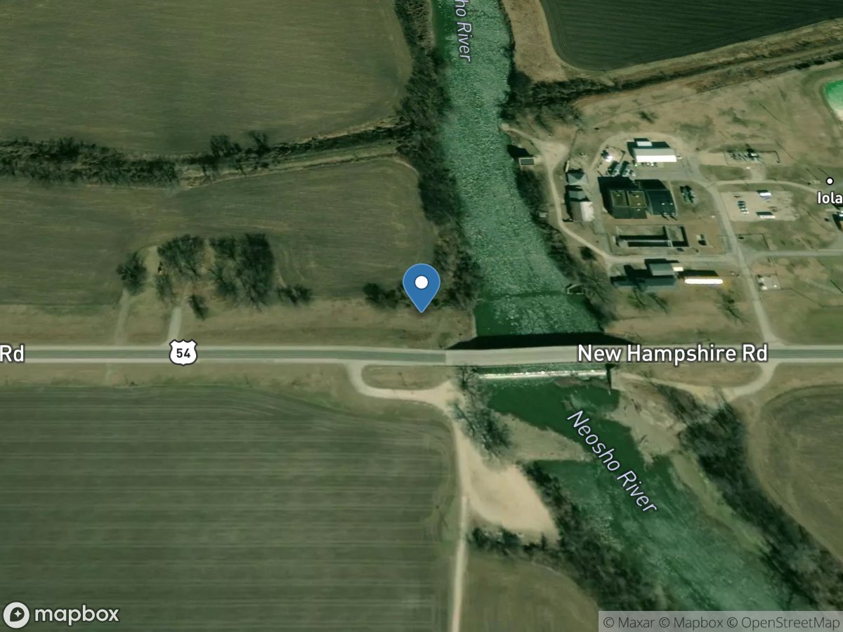 NEOSHO River Near IOLA, KS location