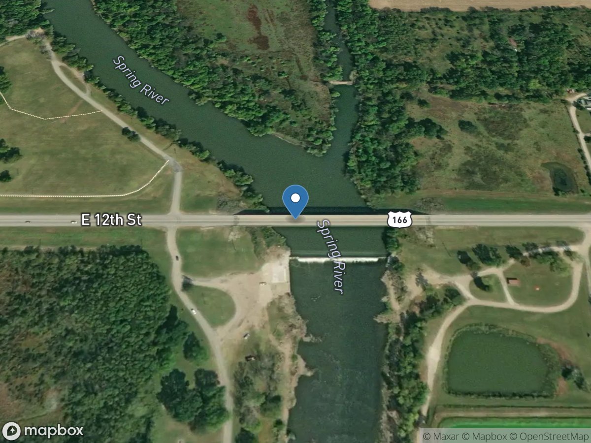 Spring River near Baxter Springs, KS location