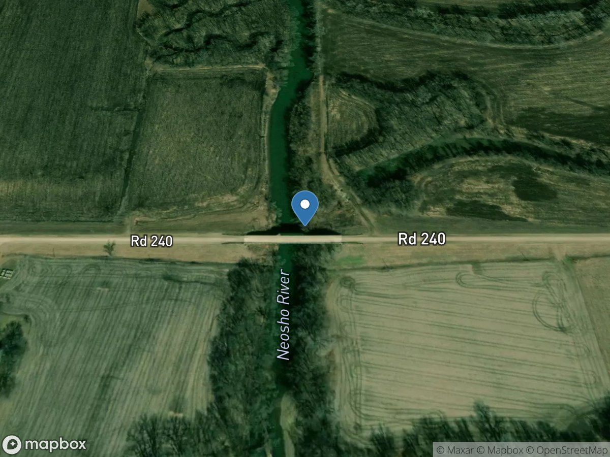 Neosho River 2.6 MI West of Americus, KS location