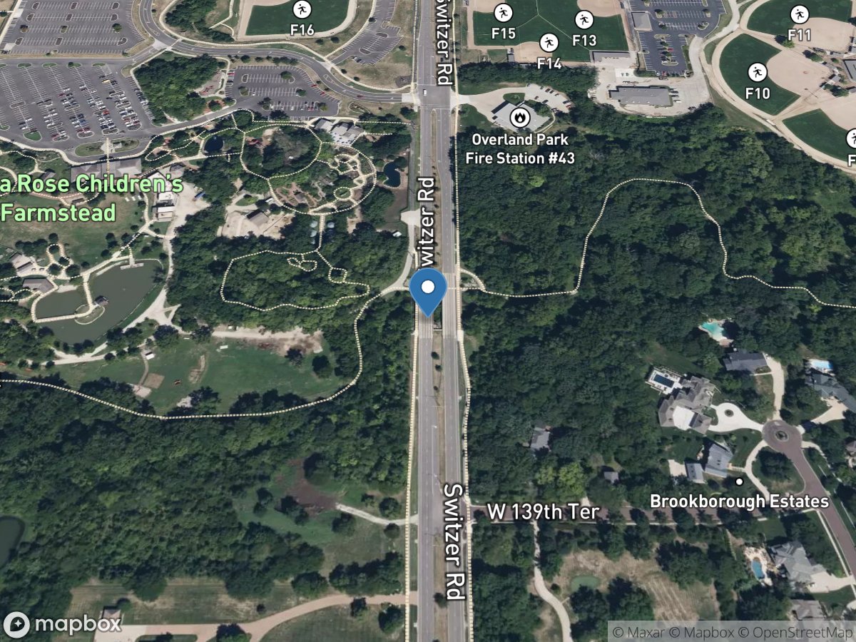 Tomahawk Creek at Switzer RD, Overland Park, KS location