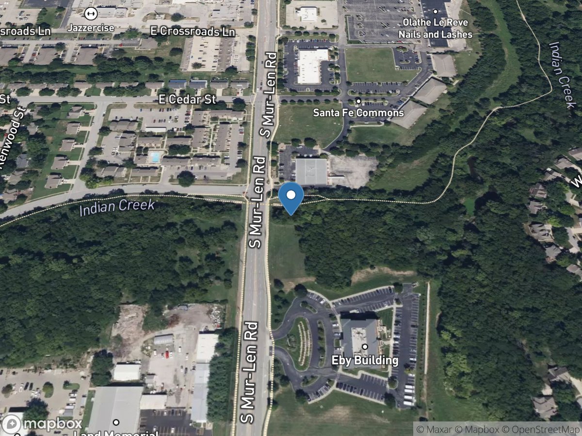 Indian Creek at South Murlen RD, Olathe, KS location