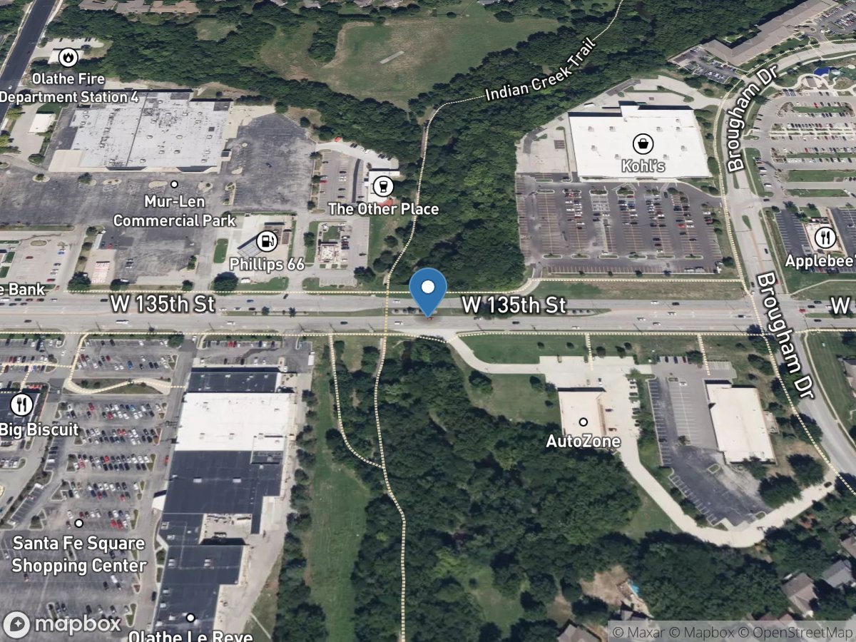 Indian Creek at 135th ST near Olathe, KS location