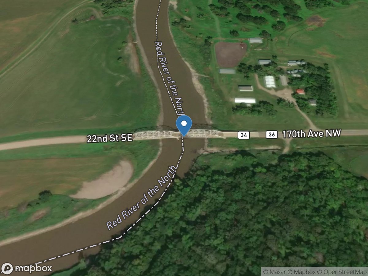 Red River of the North near Georgetown, MN location