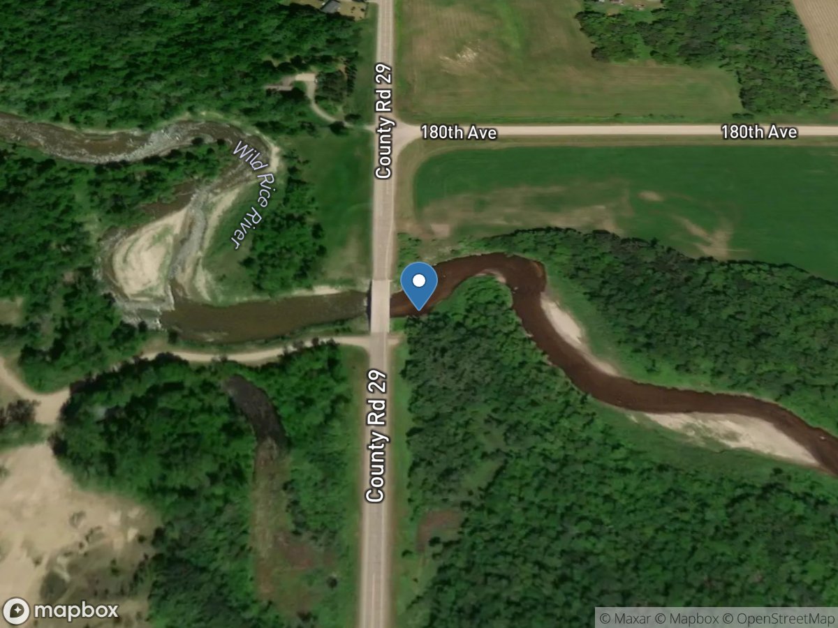 Wild Rice River at Twin Valley, MN location