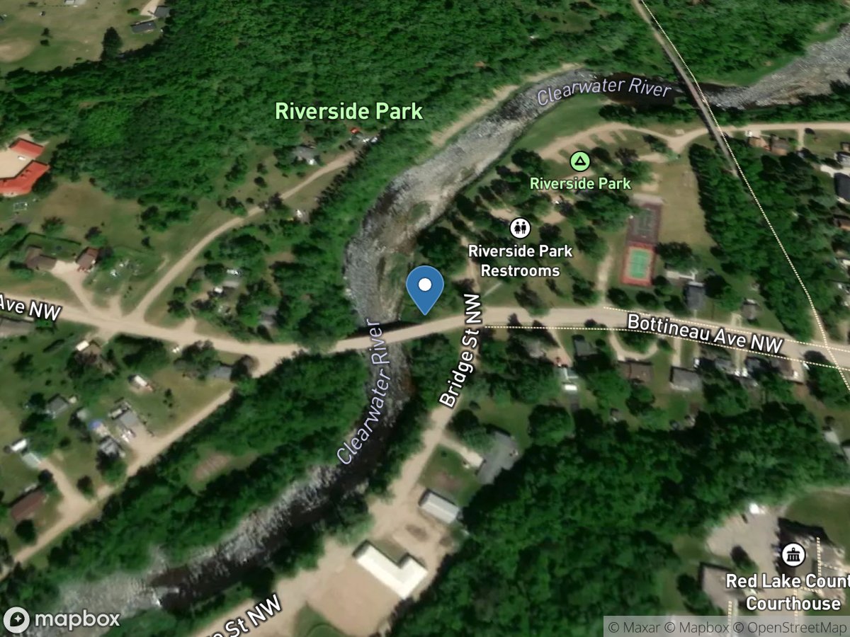 Clearwater River at Red Lake Falls, MN location