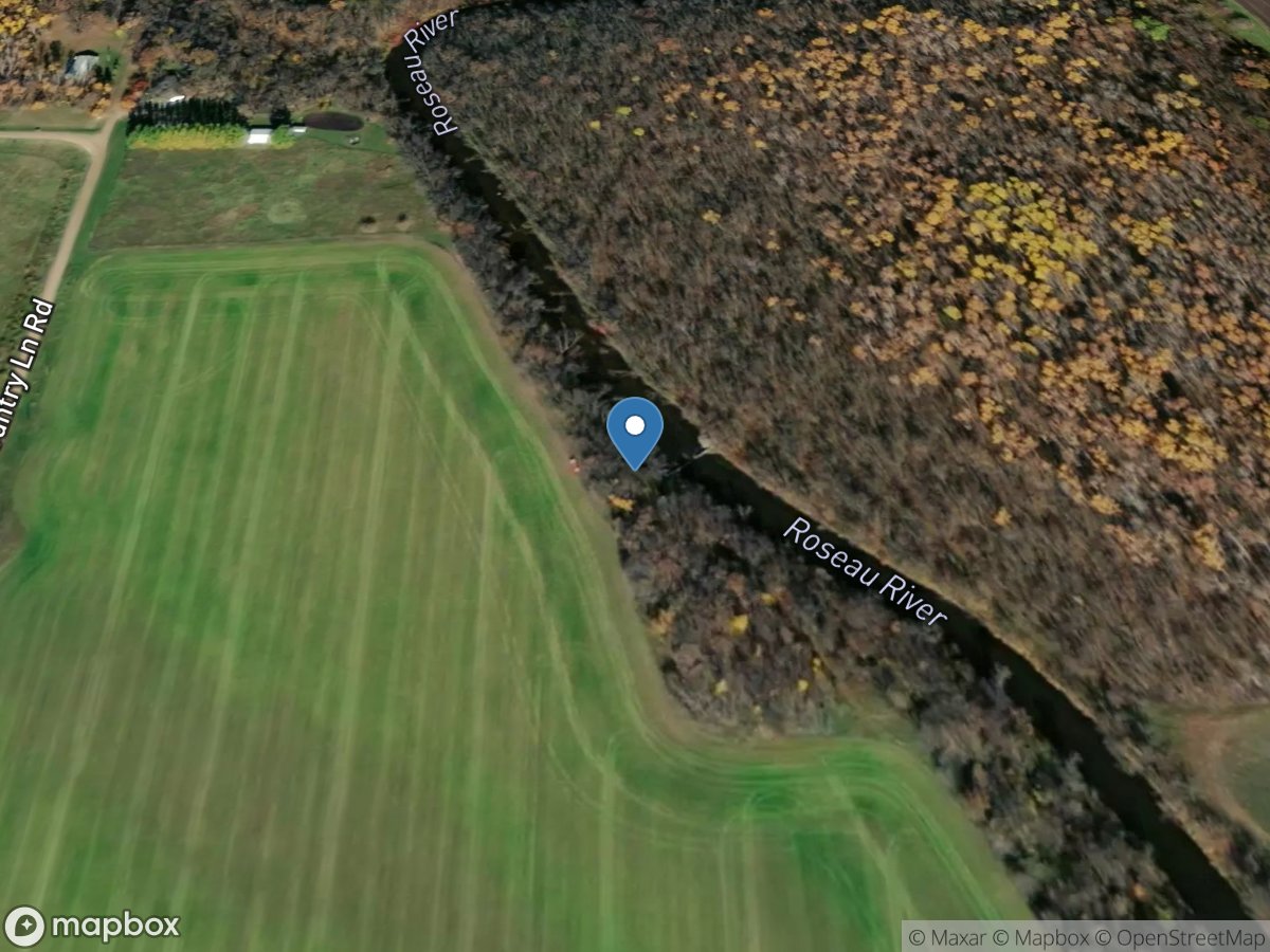 Roseau River below South Fork near Malung, MN location
