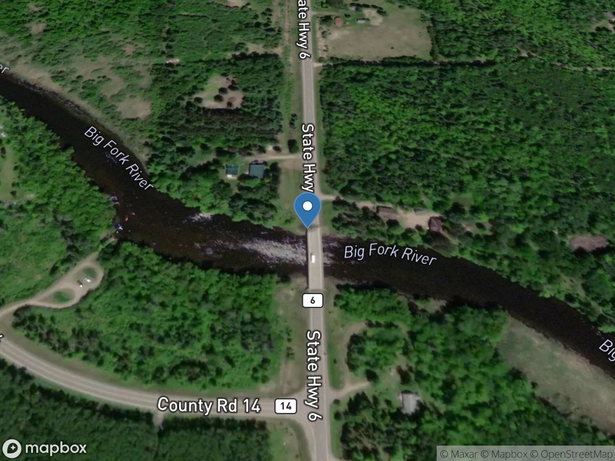 Big Fork River near Bigfork, MN location