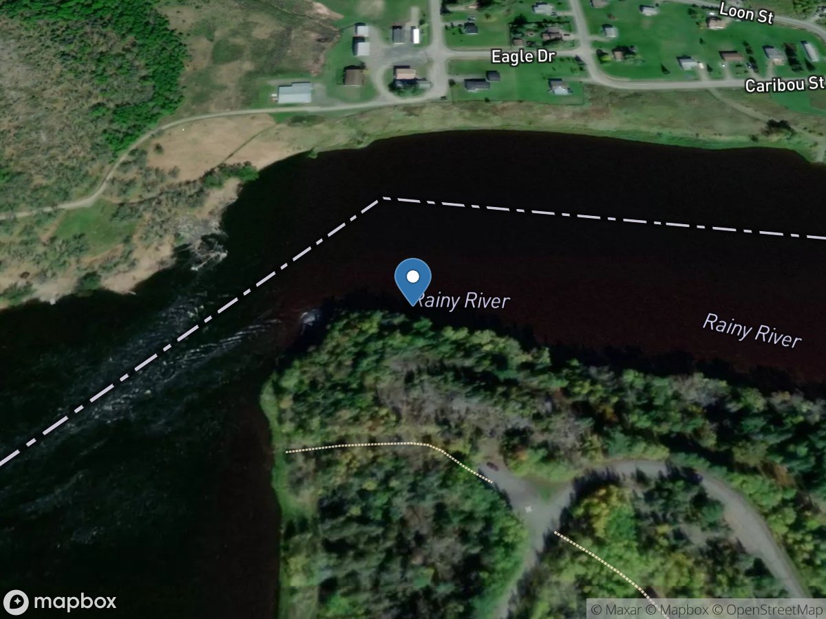 Rainy River at Manitou Rapids, MN location