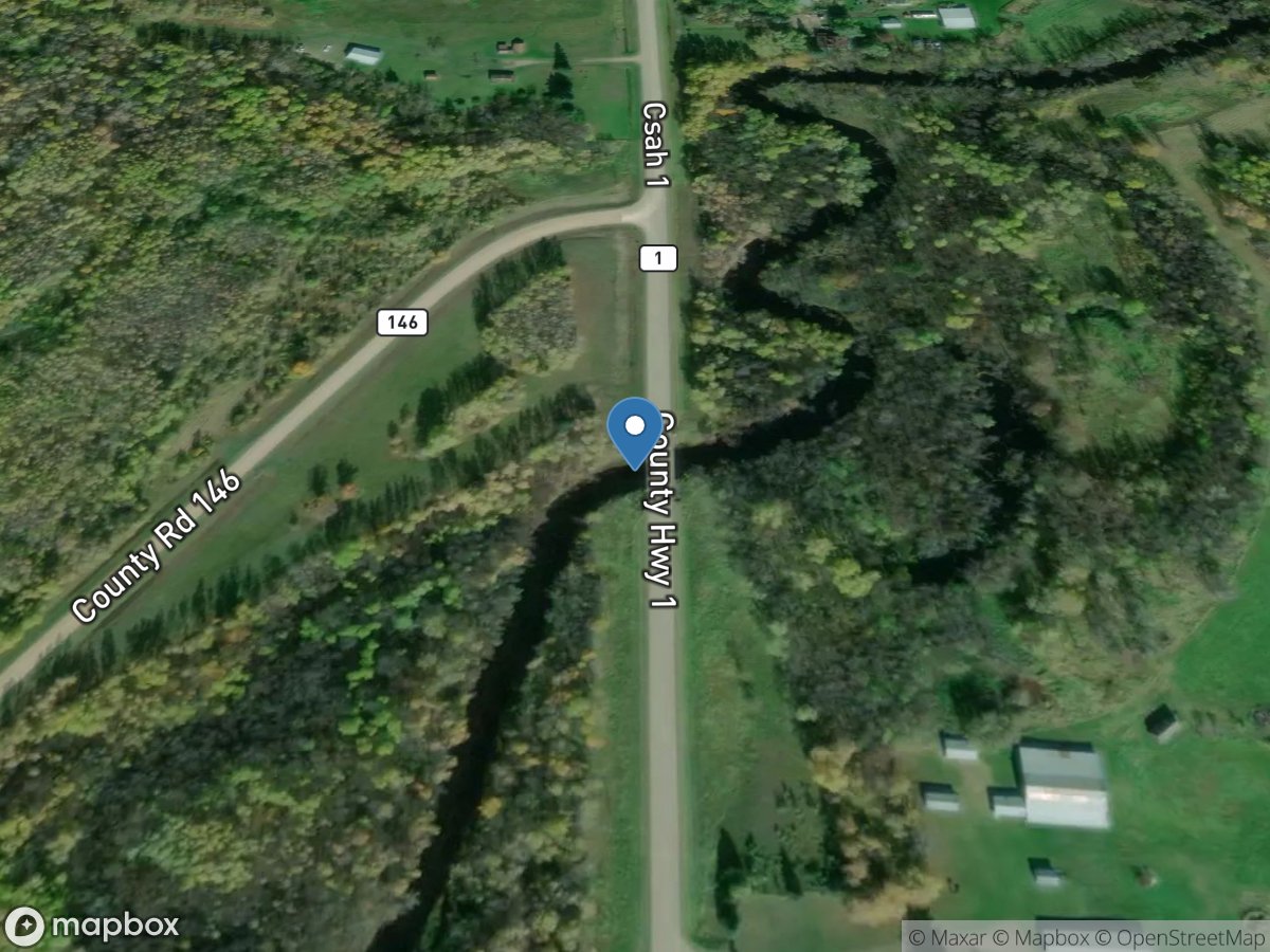 North Branch Rapid River near Baudette, MN location