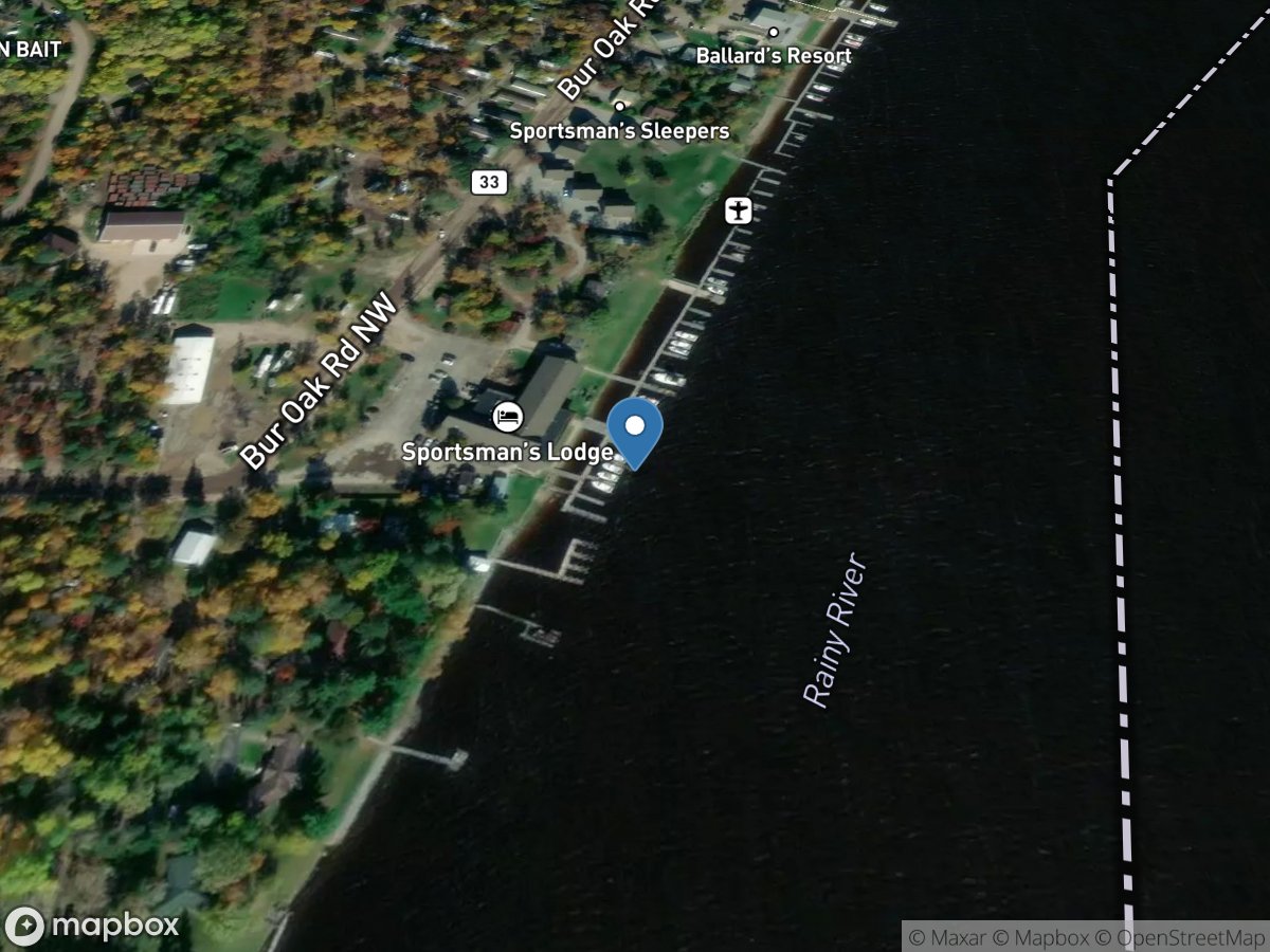 Rainy River near Boat Landing at Wheelers Point,MN location