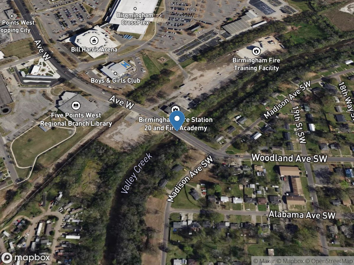 Valley Creek at Avenue West near Ensley, AL location