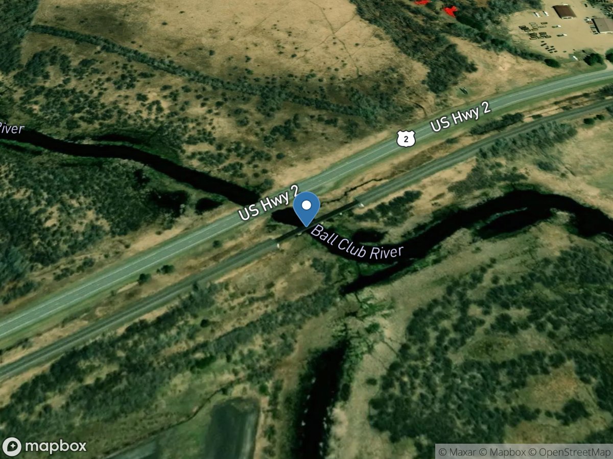 Ball Club River near Ball Club, MN location