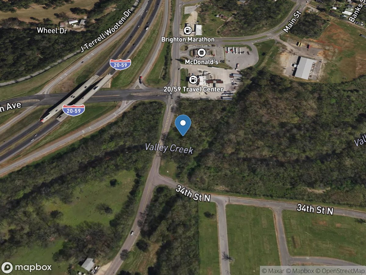 Valley Creek below Brighton, Ala location