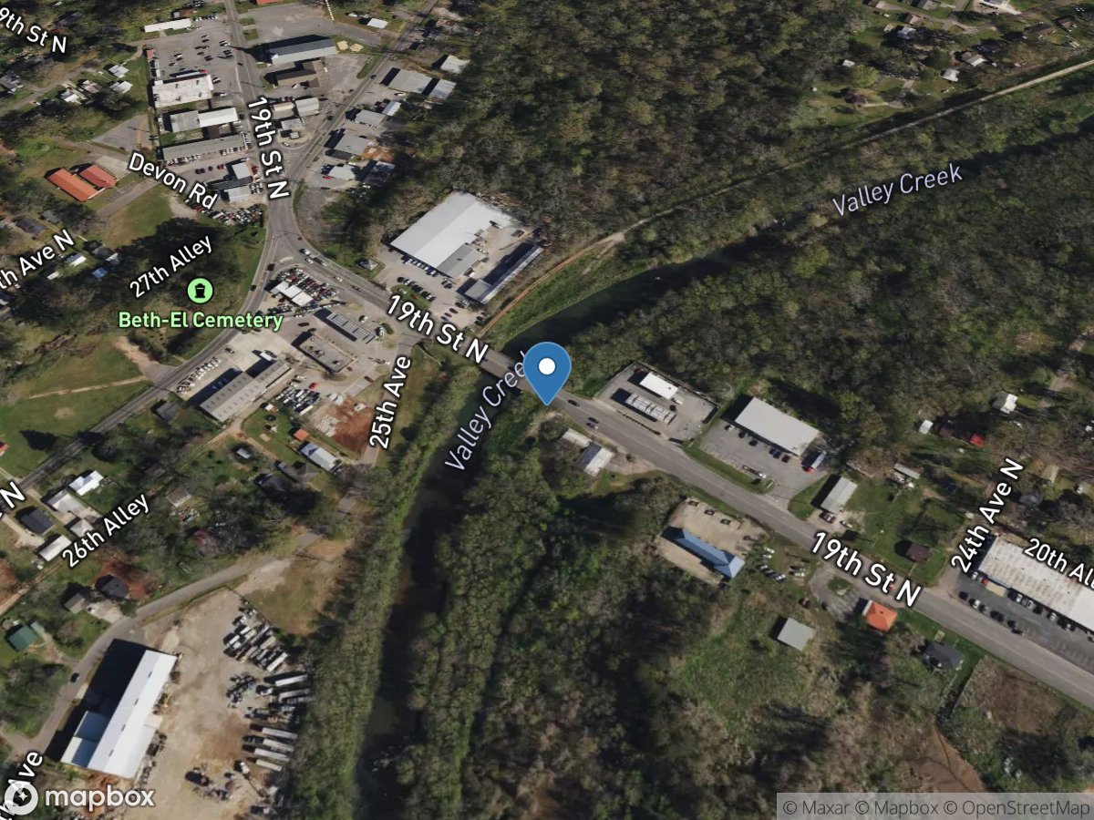 Valley Creek near Bessemer, AL location