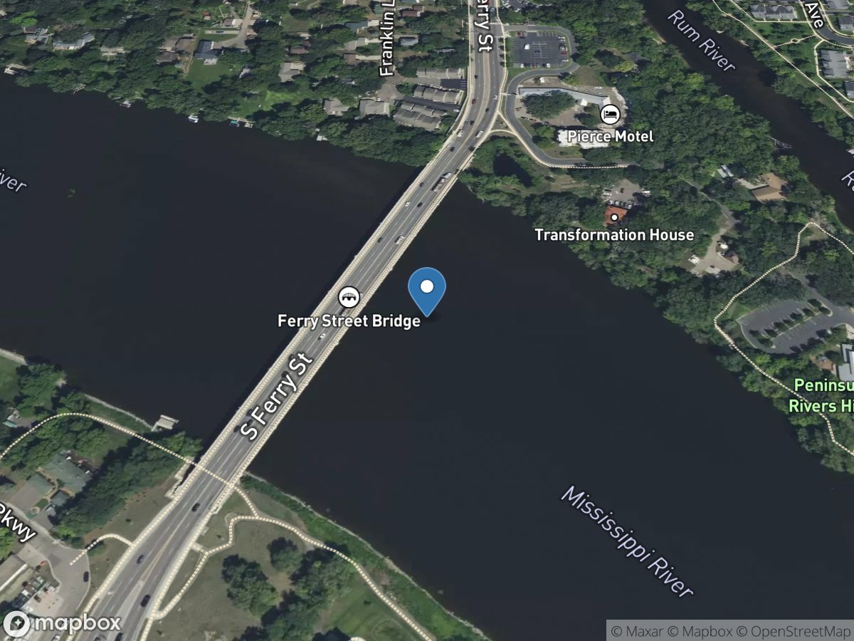 Mississippi River at US Highway 169 at Champlin, MN location