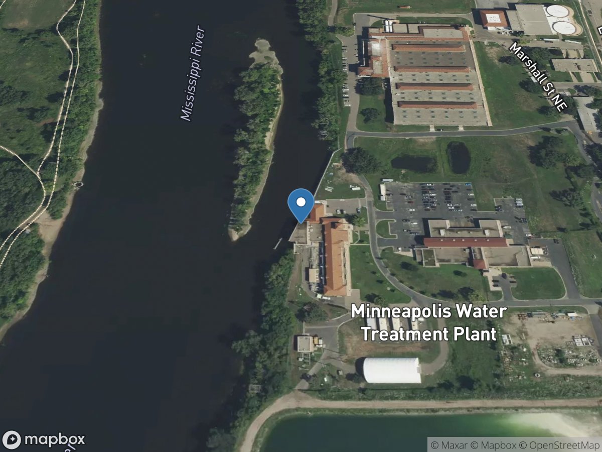 Mississippi River above 37th Ave. Northeast IN Fridley, MN location