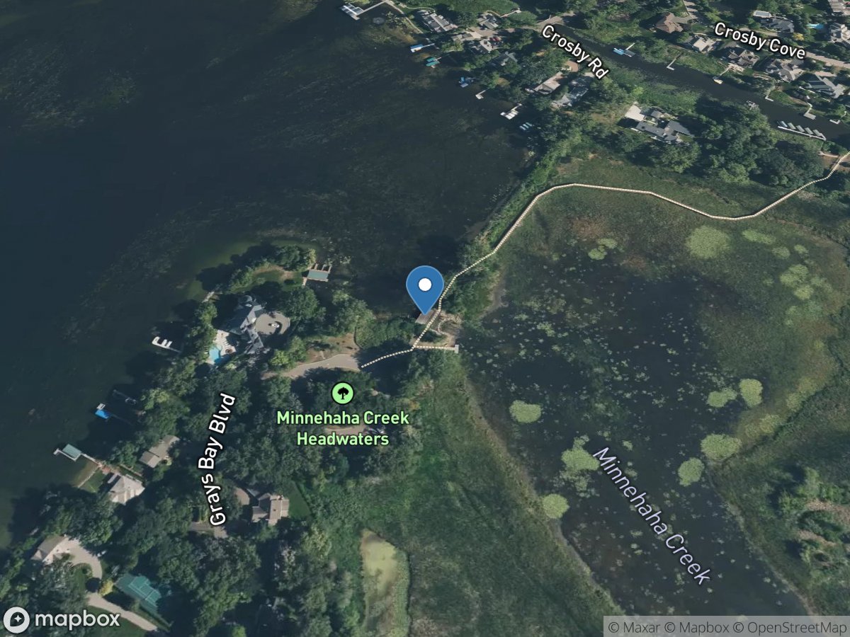 Minnehaha Creek below Grays Bay DAM IN Minnetonka MN location