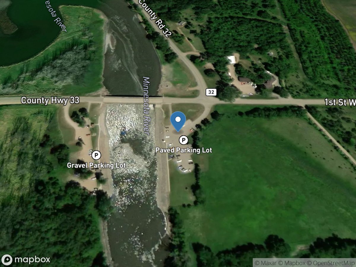 Minnesota River near Lac Qui Parle, MN location