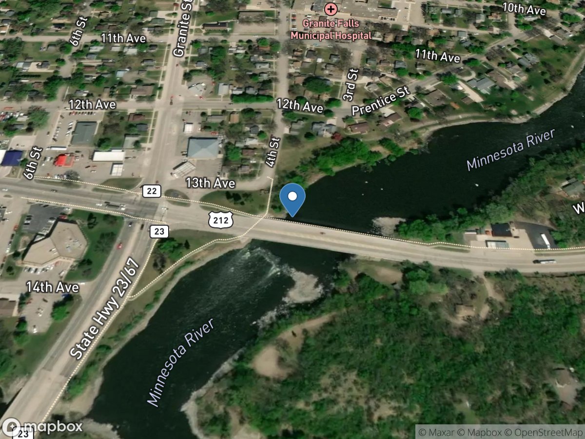 Minnesota River at Highway 212 IN Granite Falls, MN location