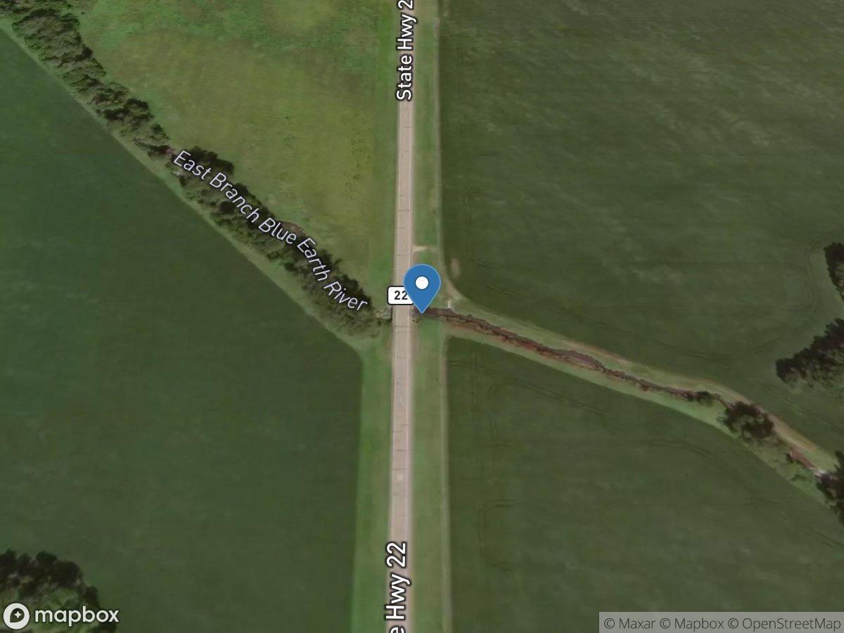 East Branch Blue Earth River near Walters, MN location