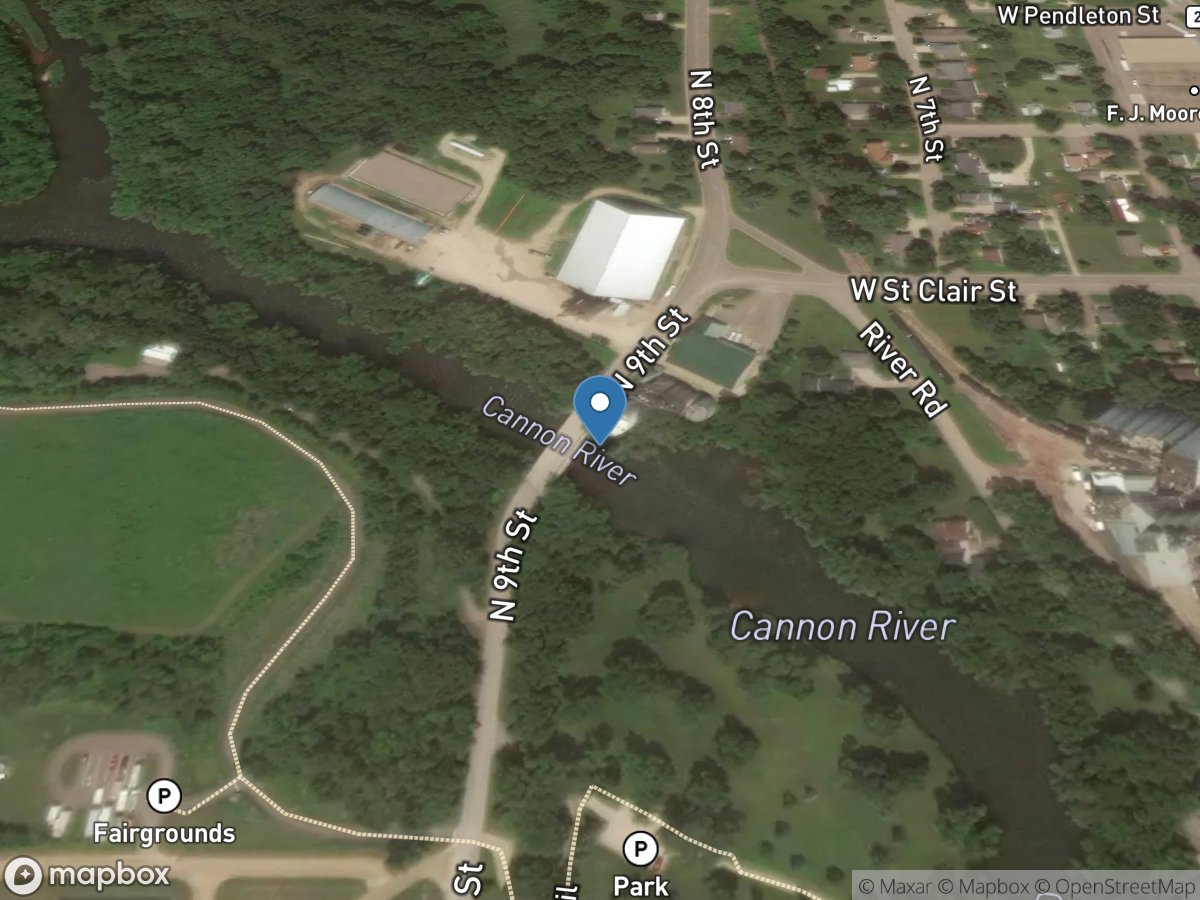 Cannon River at 9th St. Bridge IN Cannon Falls, MN location