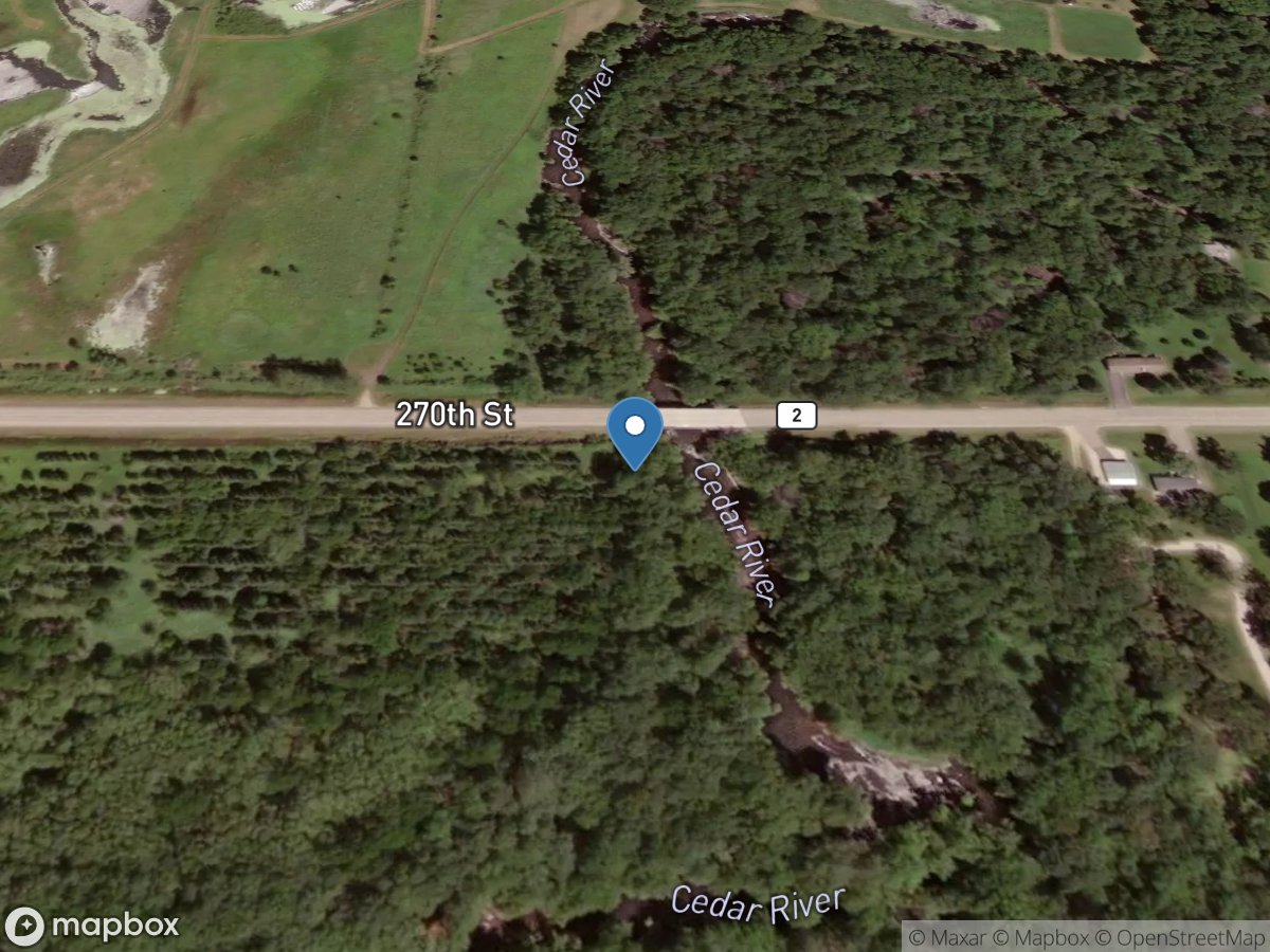 Cedar River at Lansing, MN location