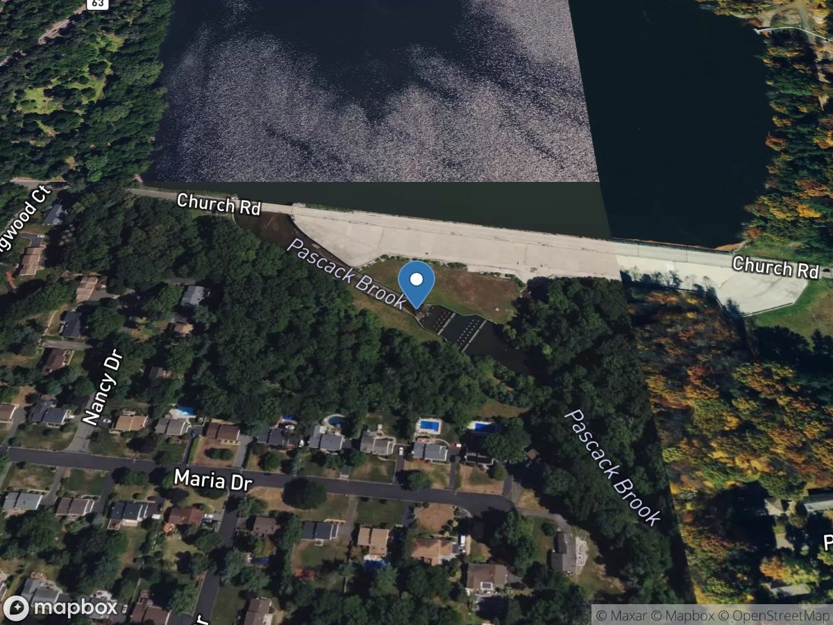 Pascack Bk at Woodcliff Lake outlet at Hillsdale NJ location