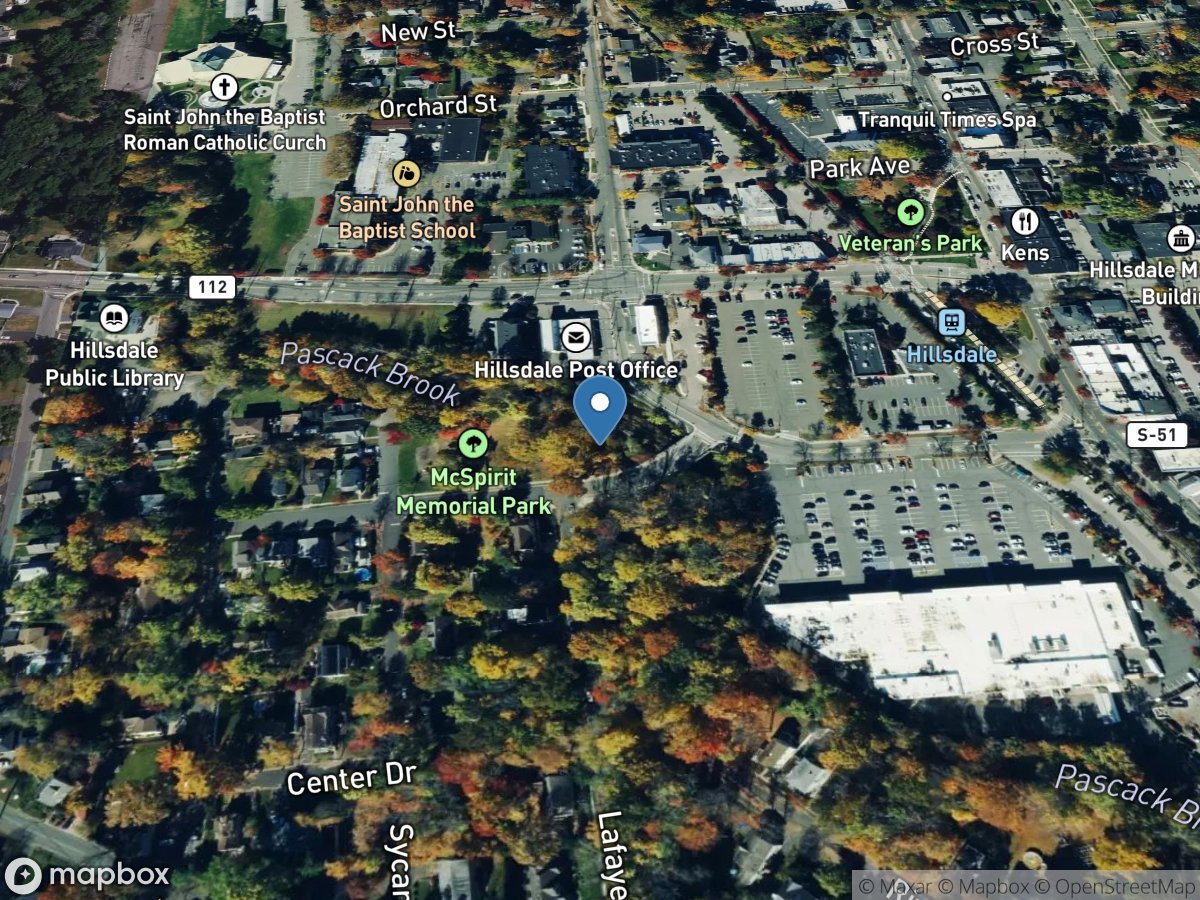 Pascack Brook at Hillsdale NJ location