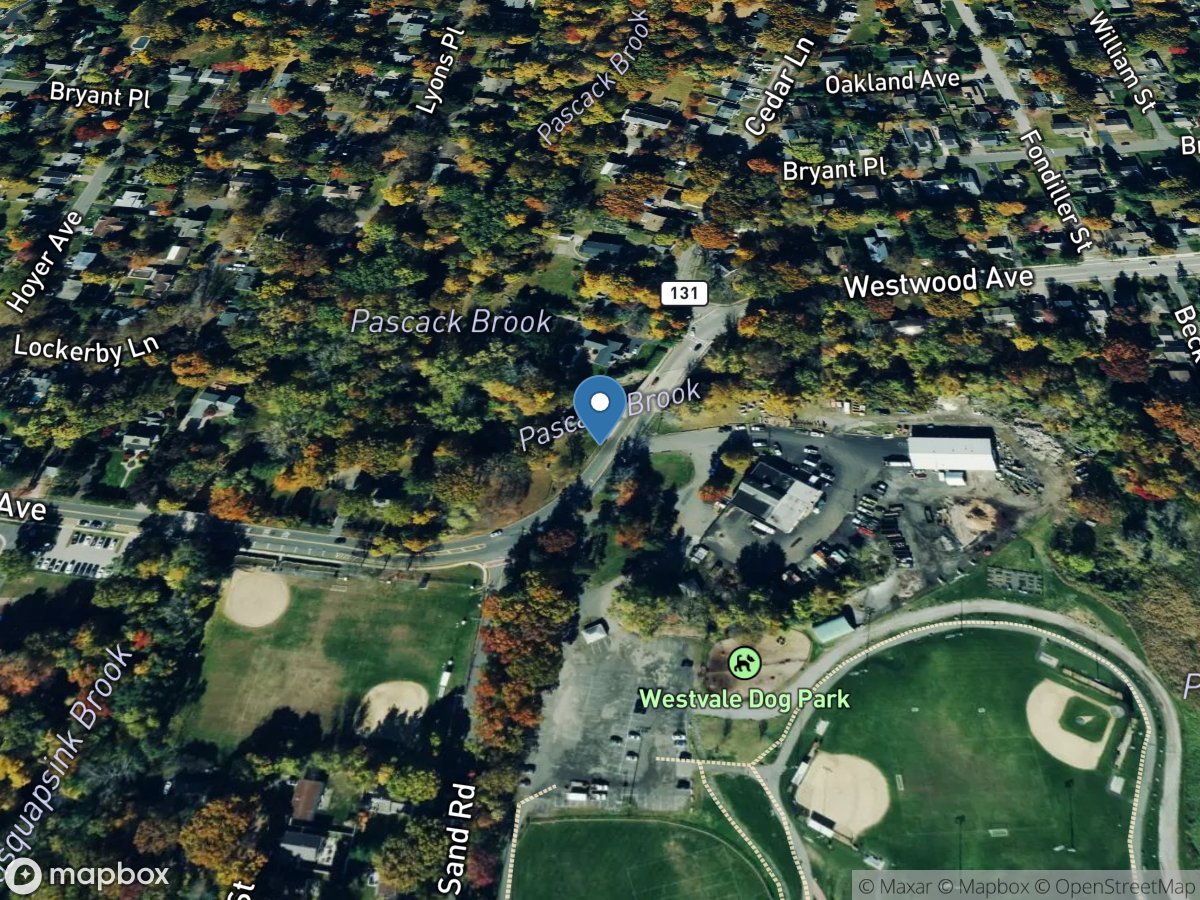 Pascack Brook at Westwood NJ location