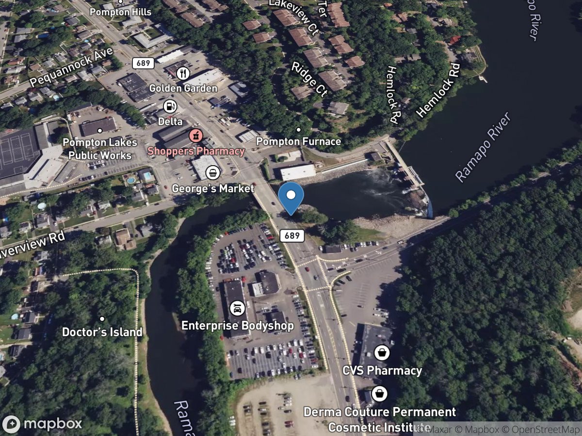 Ramapo River at Pompton Lakes NJ location