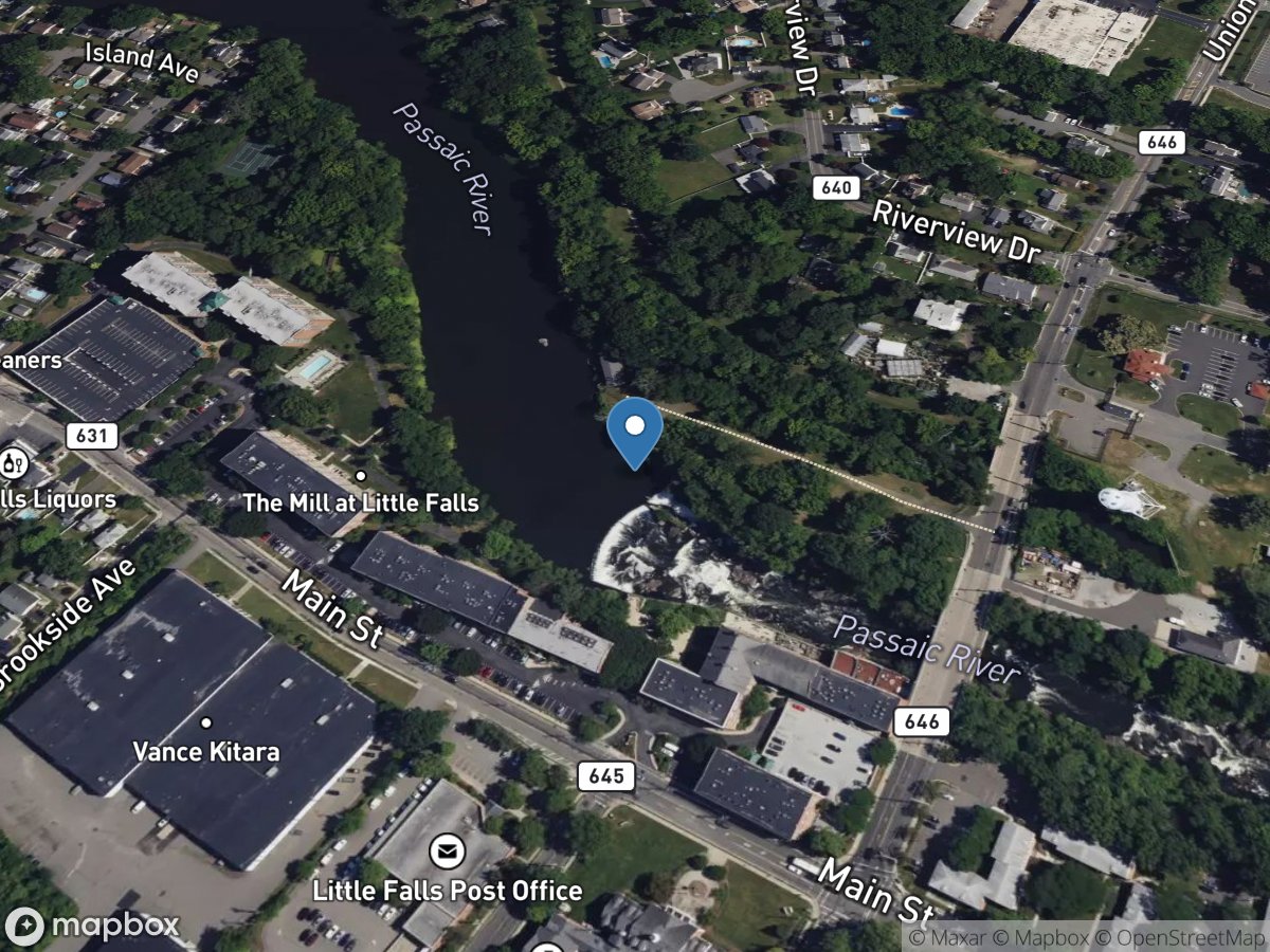 Passaic River above Beatties Dam at Little Falls NJ location