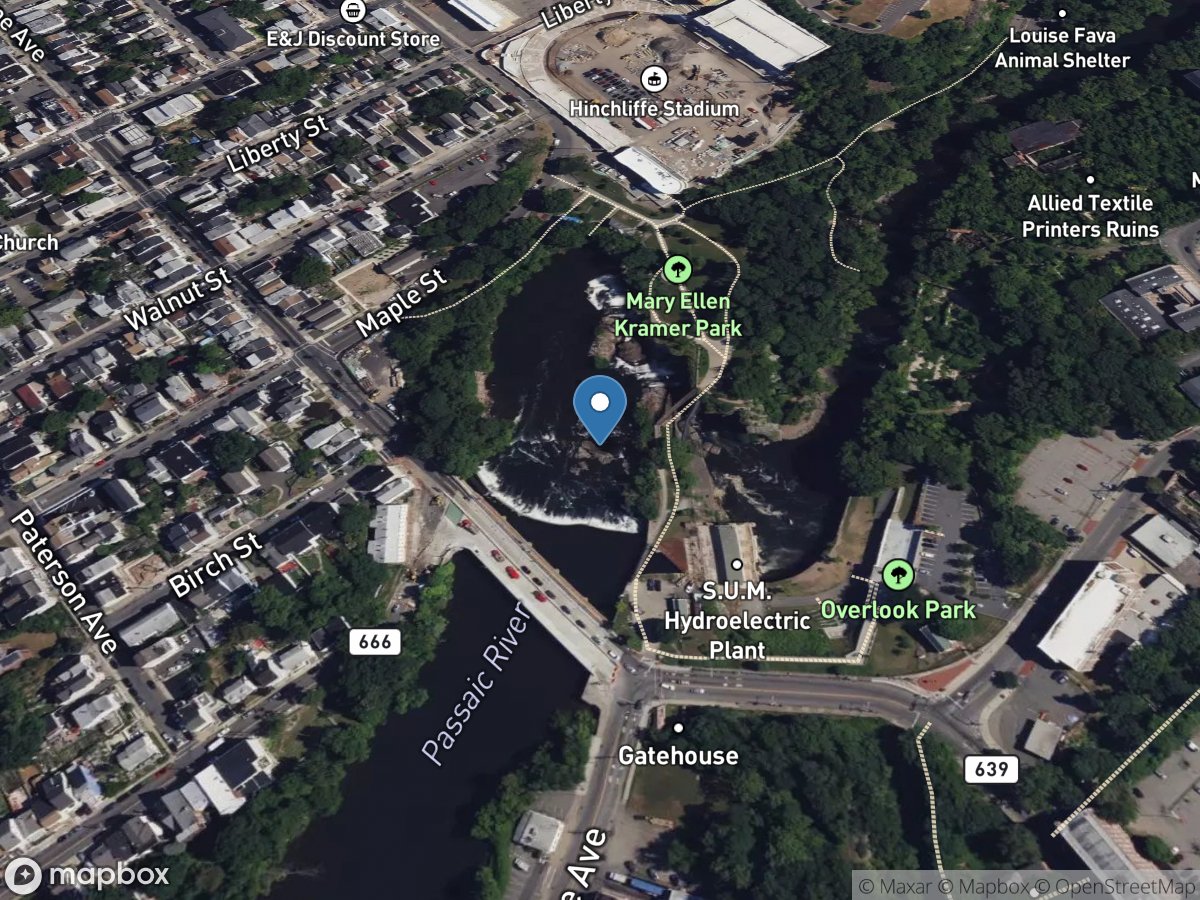 Passaic River at Passaic (Great) Falls at Paterson NJ location
