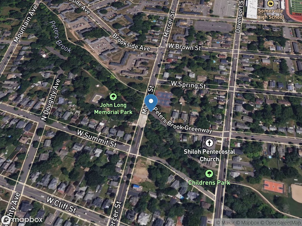 Peters Brook at Mercer St at Somerville NJ location