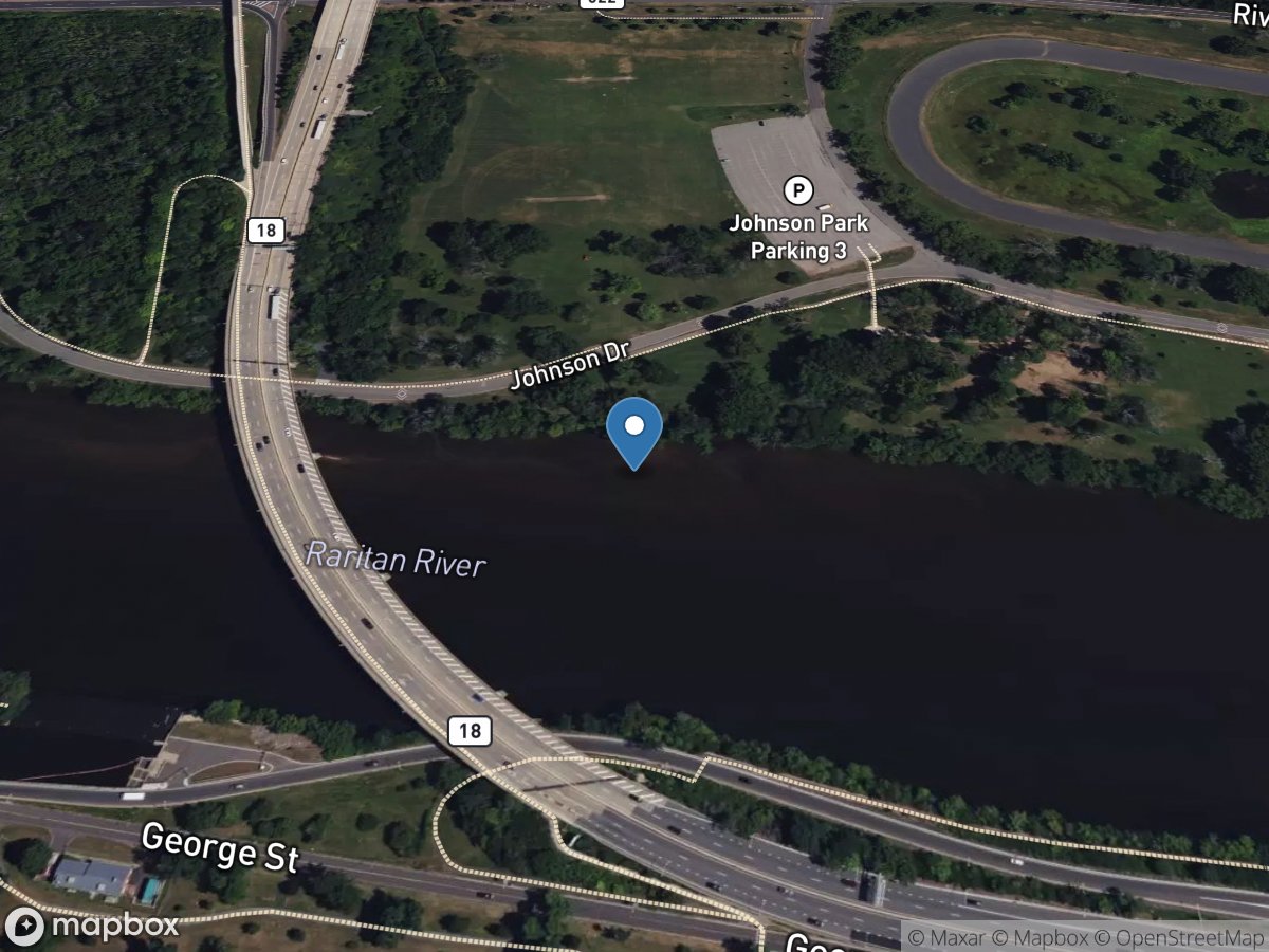 Raritan River at NJ Rt 18 at New Brunswick NJ location