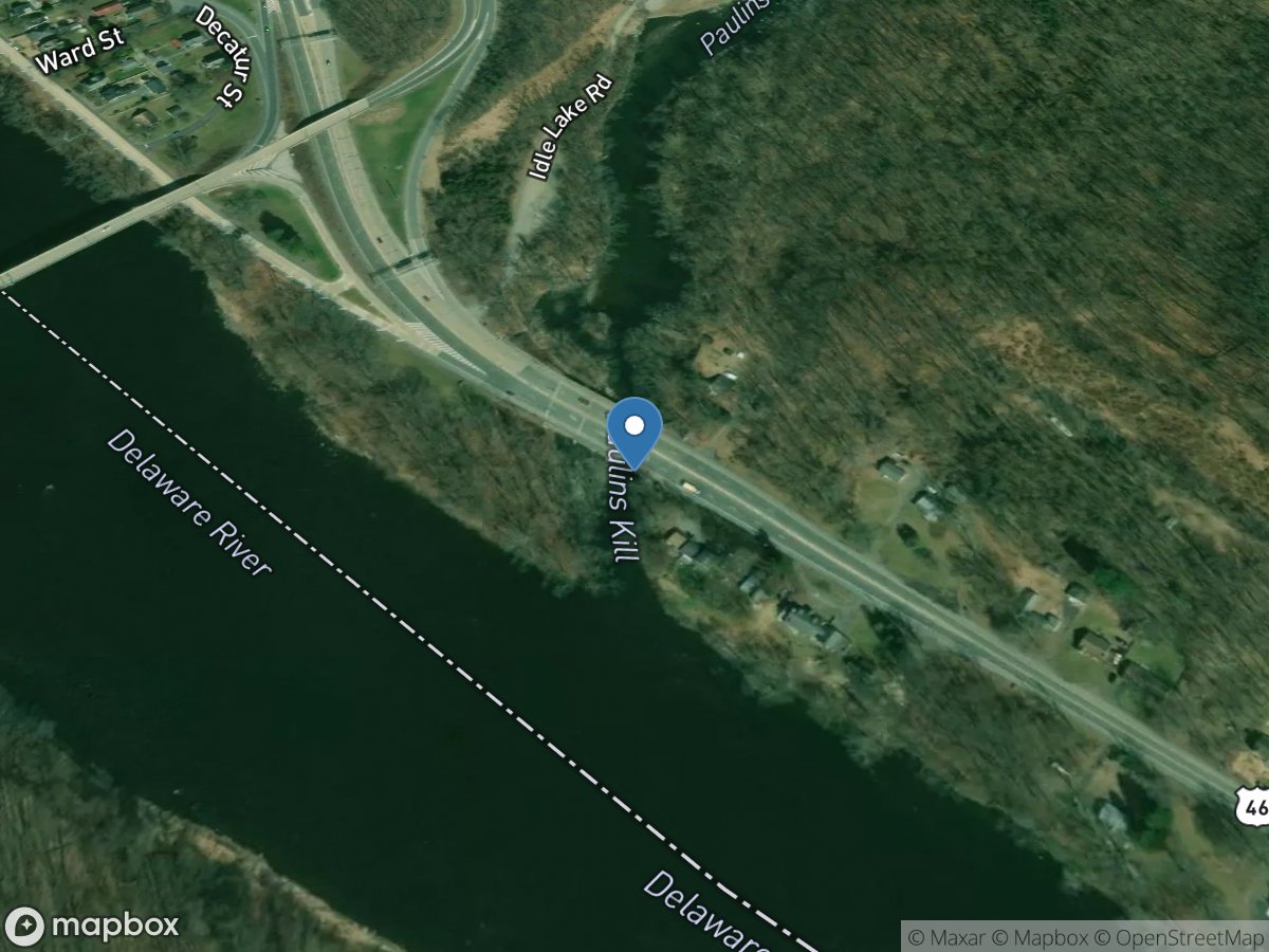 Paulins Kill at mouth at Columbia NJ location