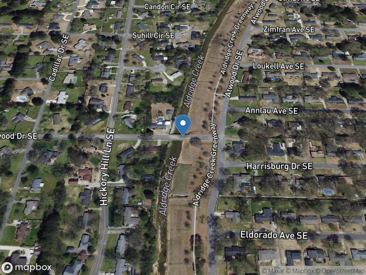 Aldridge Creek at Sherwood Drive near Huntsville, Ala location