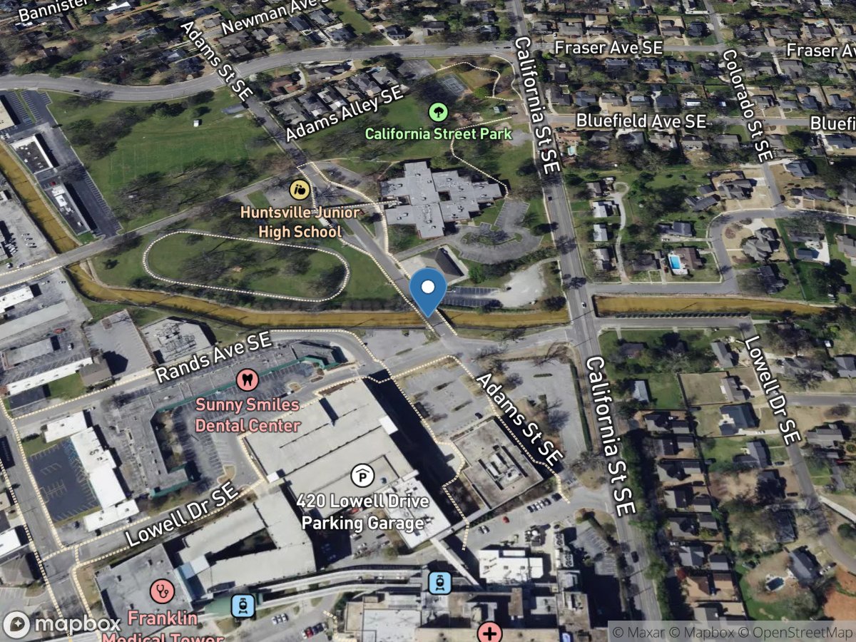 Fagan Creek at Adams Street at Huntsville, Al. location