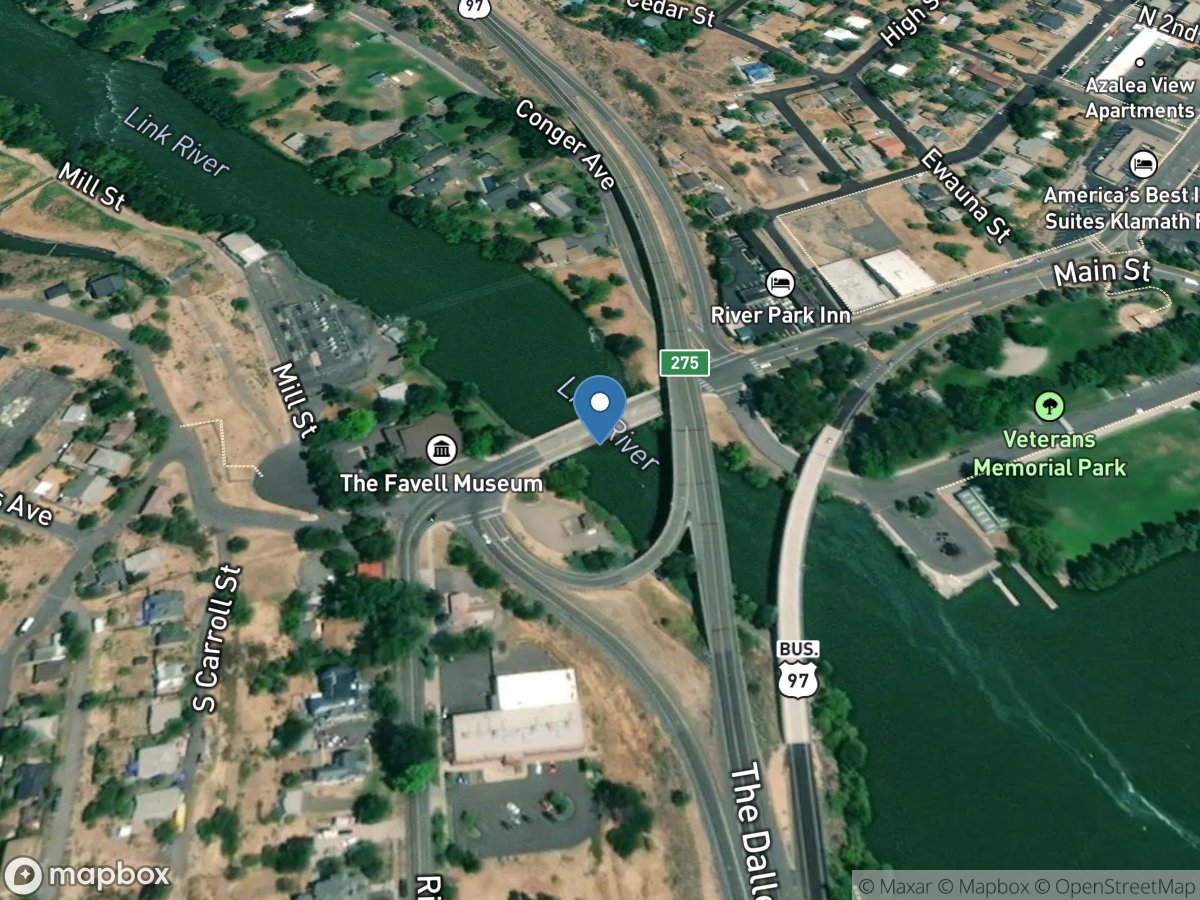 Link River below Keno Canal, near Klamath Falls,OR location