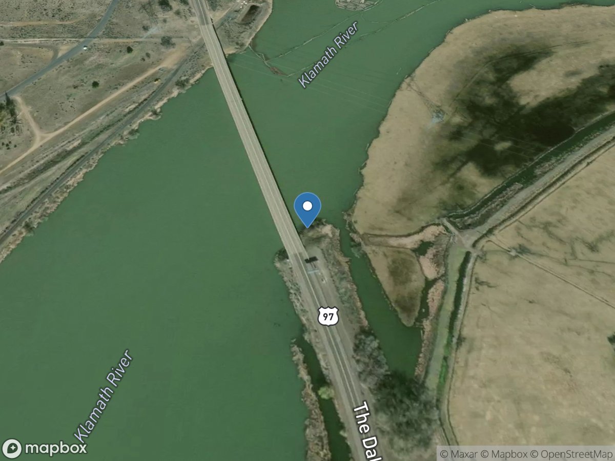 Klamath River near Klamath Falls, OR location