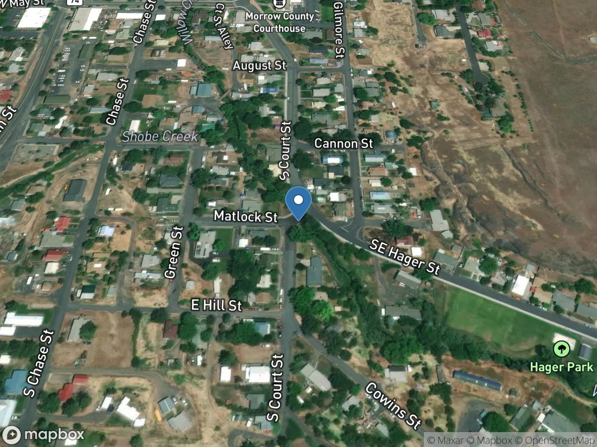 Willow Creek at Heppner, OR location