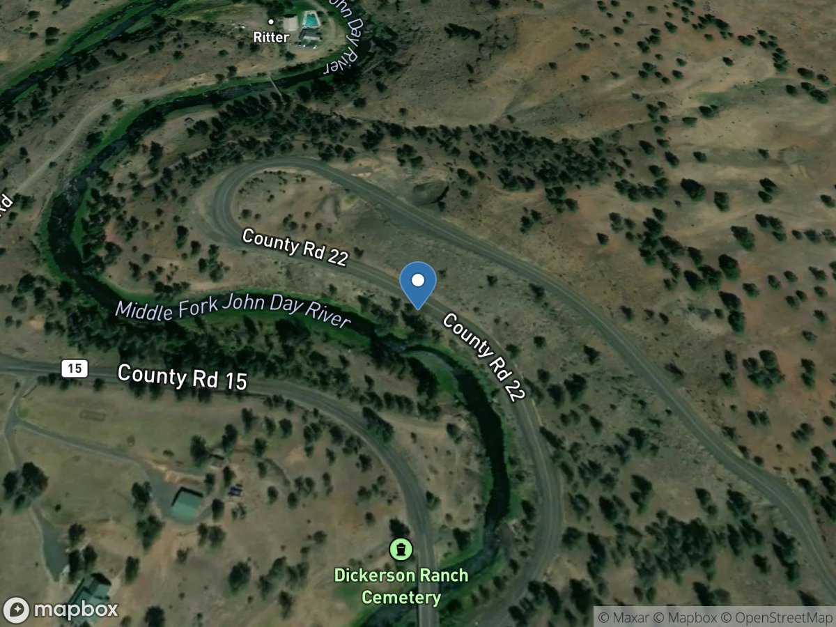 Middle Fork John Day River at Ritter, OR location