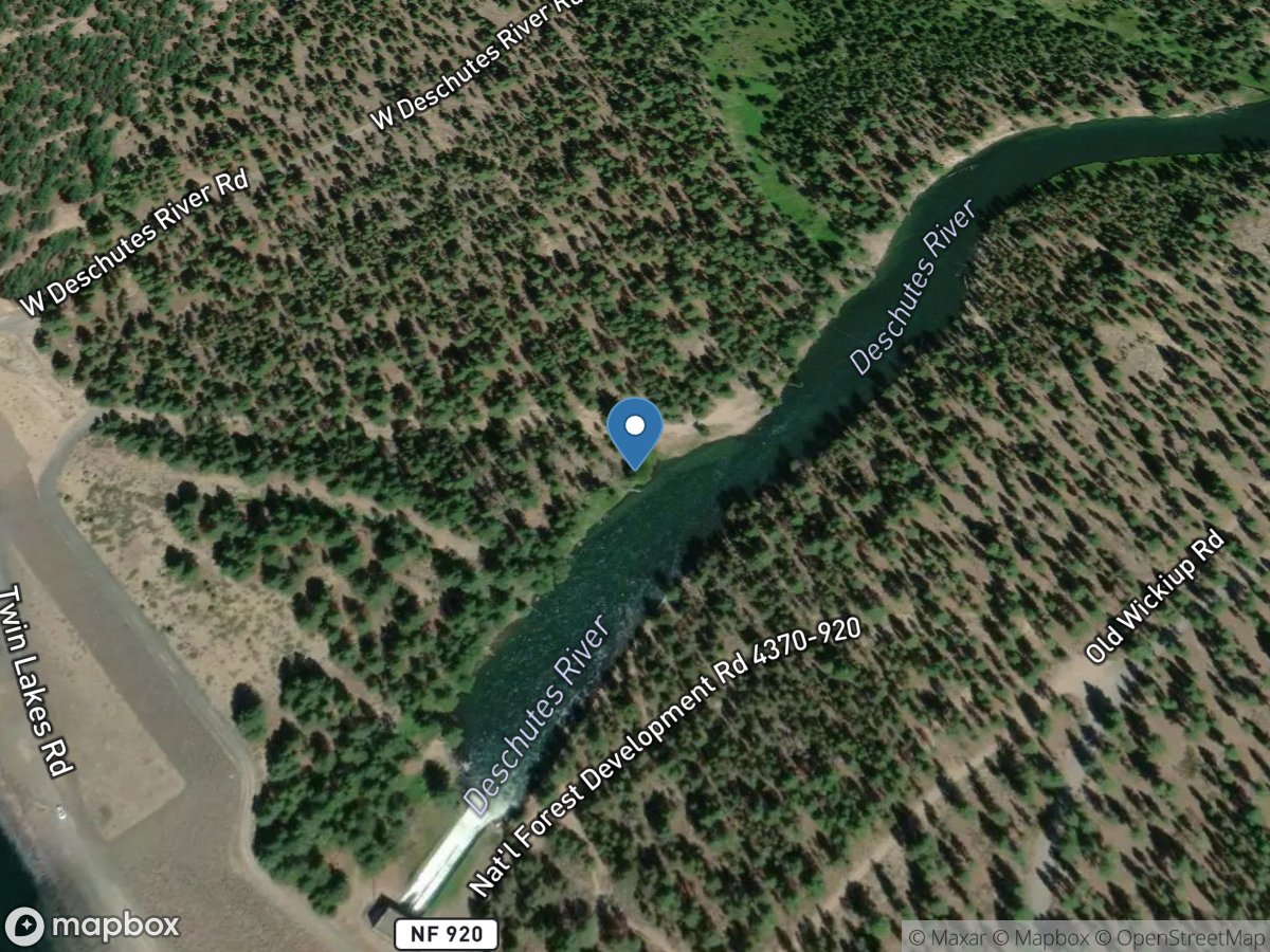 DESCHUTES River Below WICKIUP Reservoir Near LA PINE, OR location