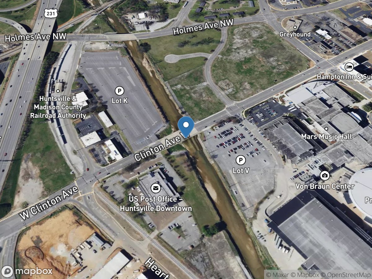 Pinhook Creek at Clinton Ave. at Huntsville, Al. location