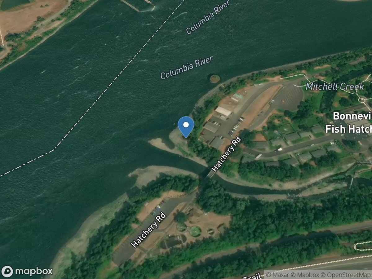 Columbia River below Bonneville DAM, OR location