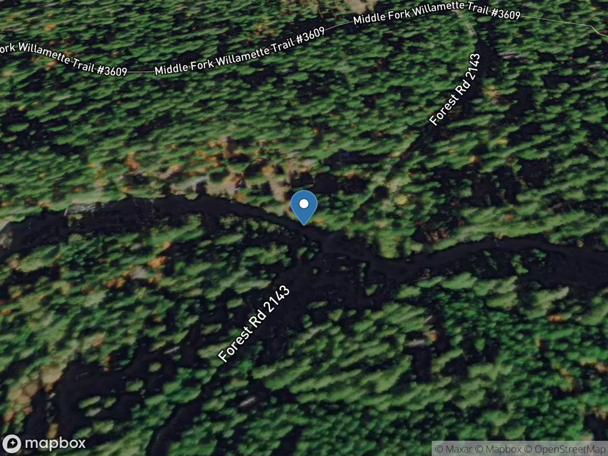 MF Willamette River below Mac Creek near Oakridge, OR location