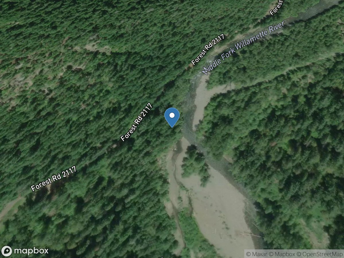 Middle Fork Willamette River near Oakridge, OR location