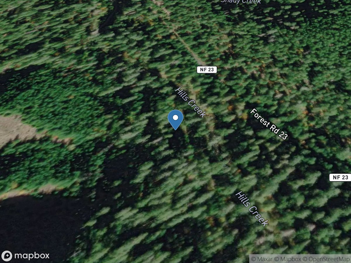 HILLS Creek Above HILLS Creek RES, Near OAKRIDGE, OR location